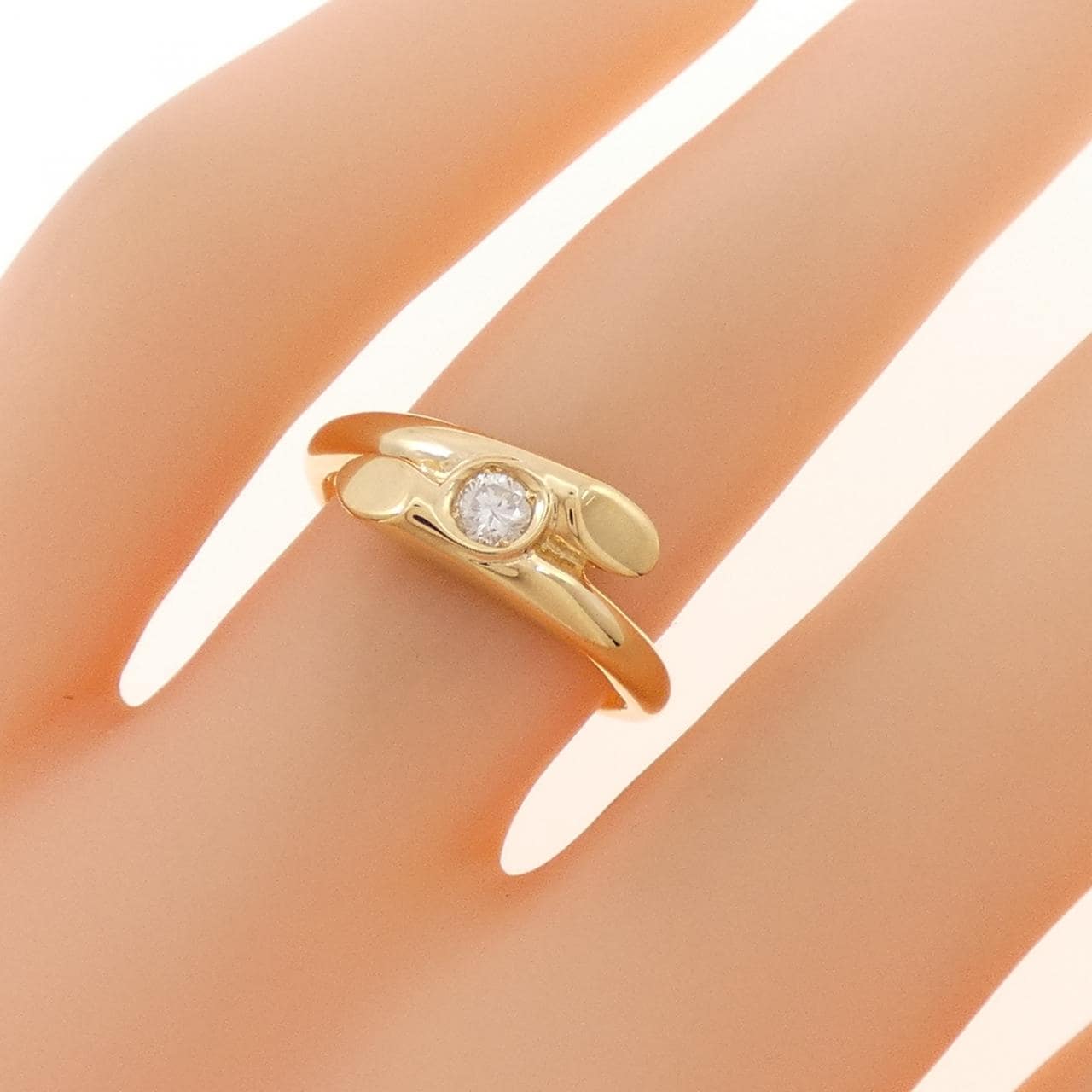 K18YG ダイヤモンド リング 0.10CT