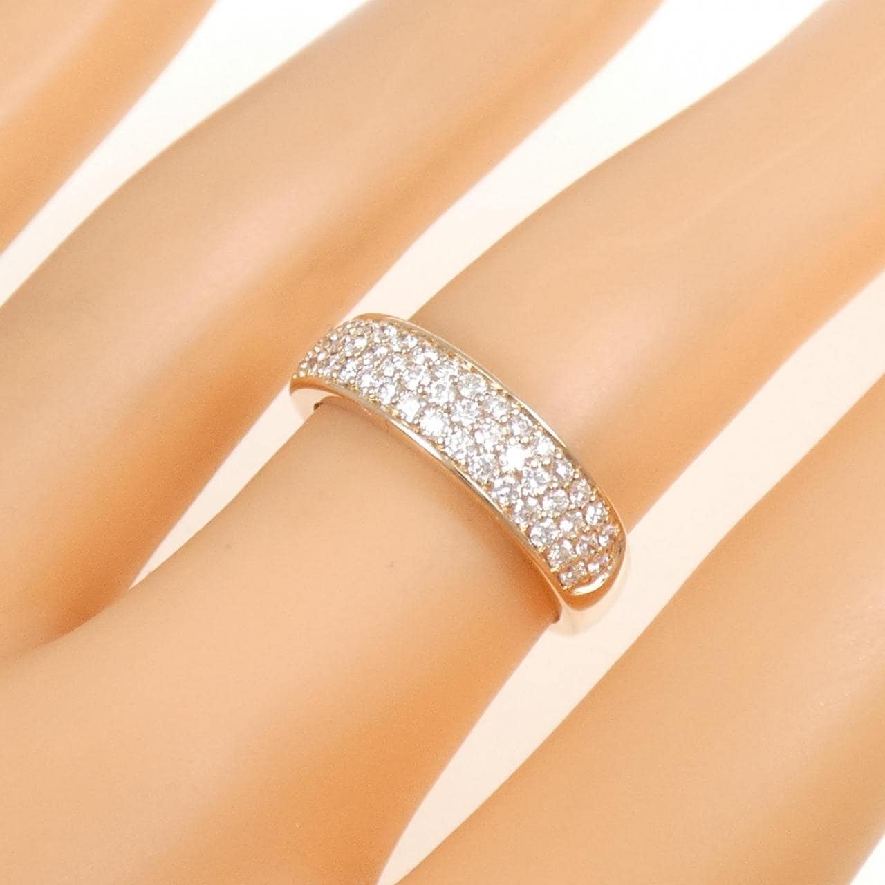 K18PG パヴェ ダイヤモンド リング 0.50CT