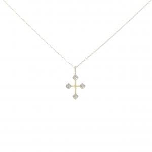 K18YG クロス ダイヤモンド ネックレス 0.10CT