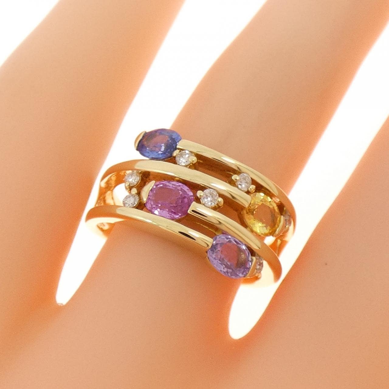 K18YG サファイヤ リング 1.28CT