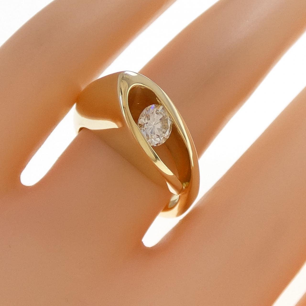 K18YG ダイヤモンド リング 0.454CT