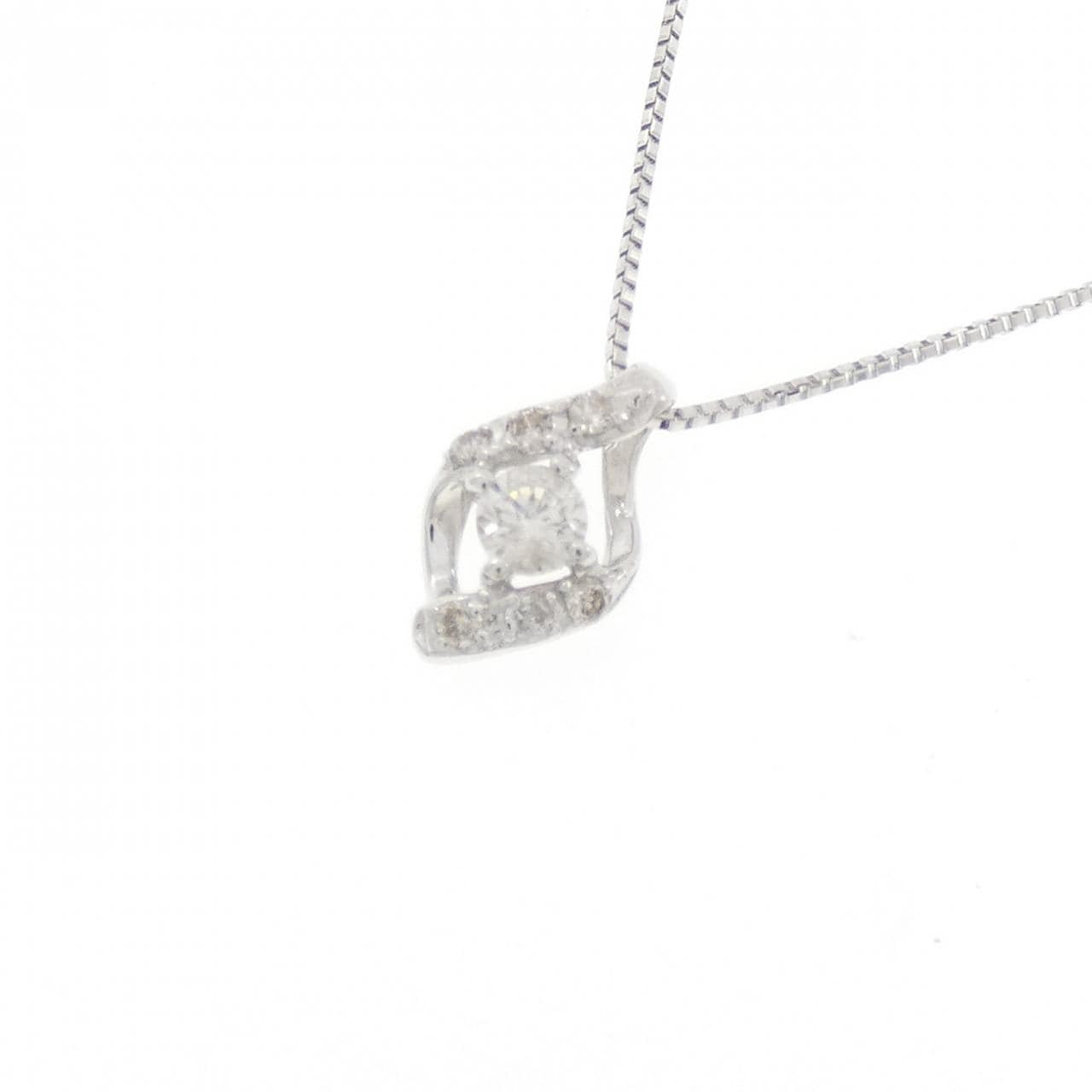 K18WG ダイヤモンド ネックレス 0.12CT