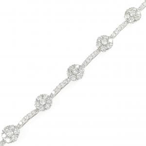 K18WG フラワー ダイヤモンド ブレスレット 4.50CT