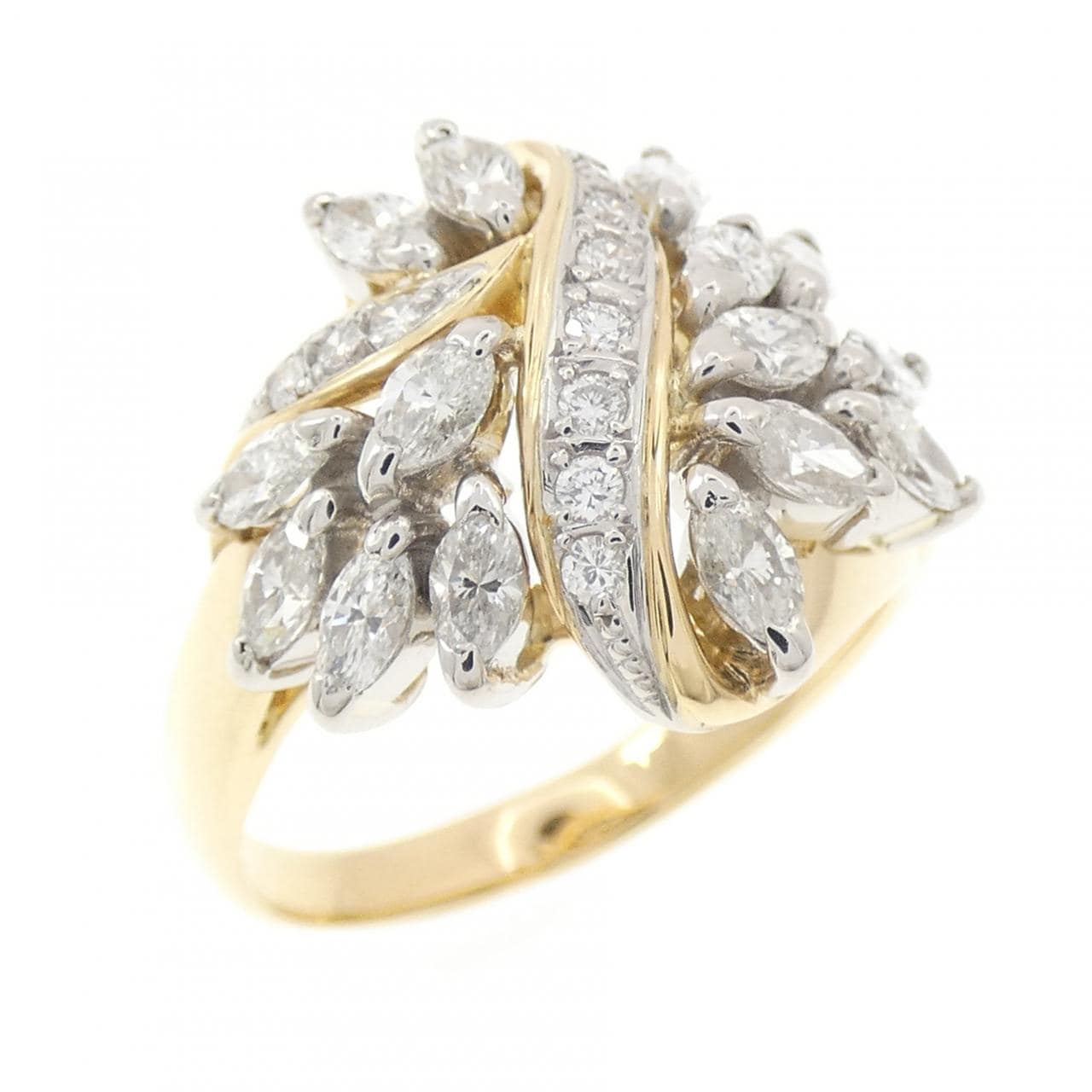 K18YG/PT900 ダイヤモンド リング 1.08CT