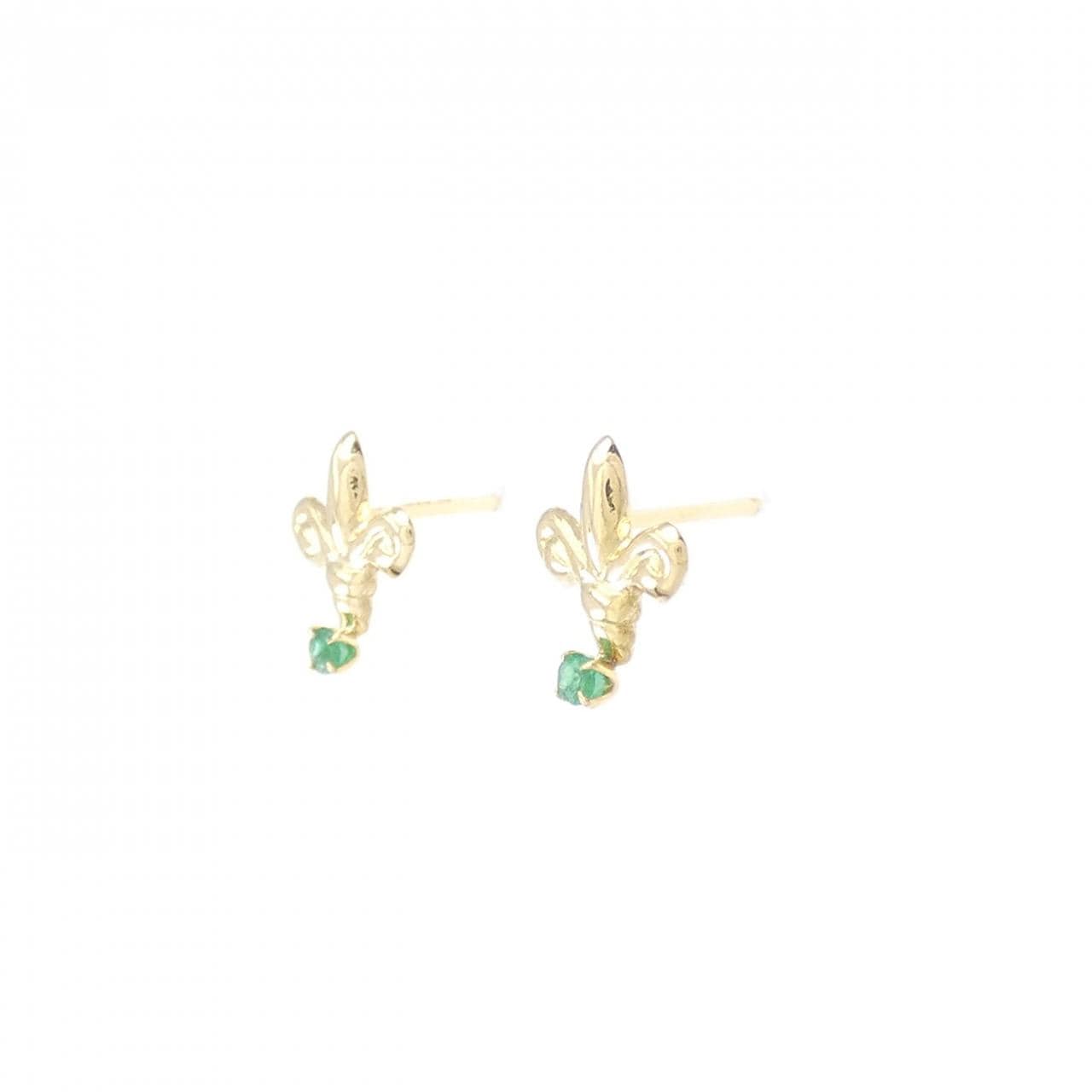 K18YG emerald earrings