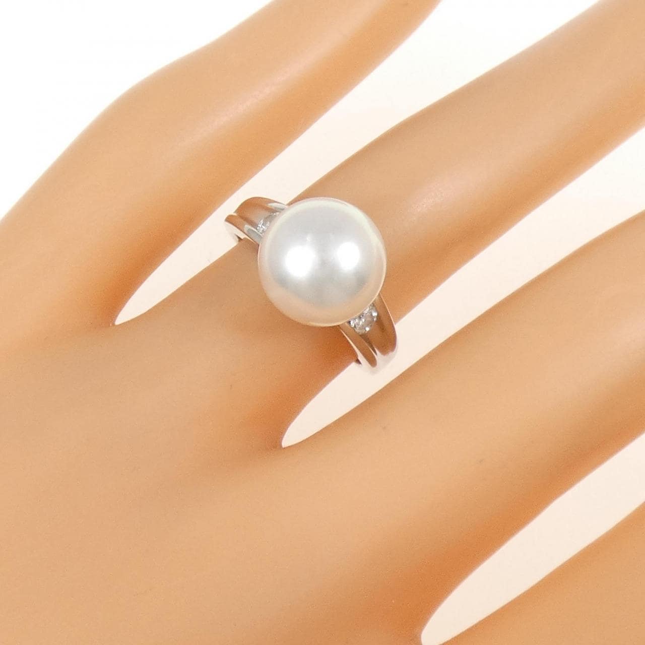 PT900 白蝶パール リング 9.8mm