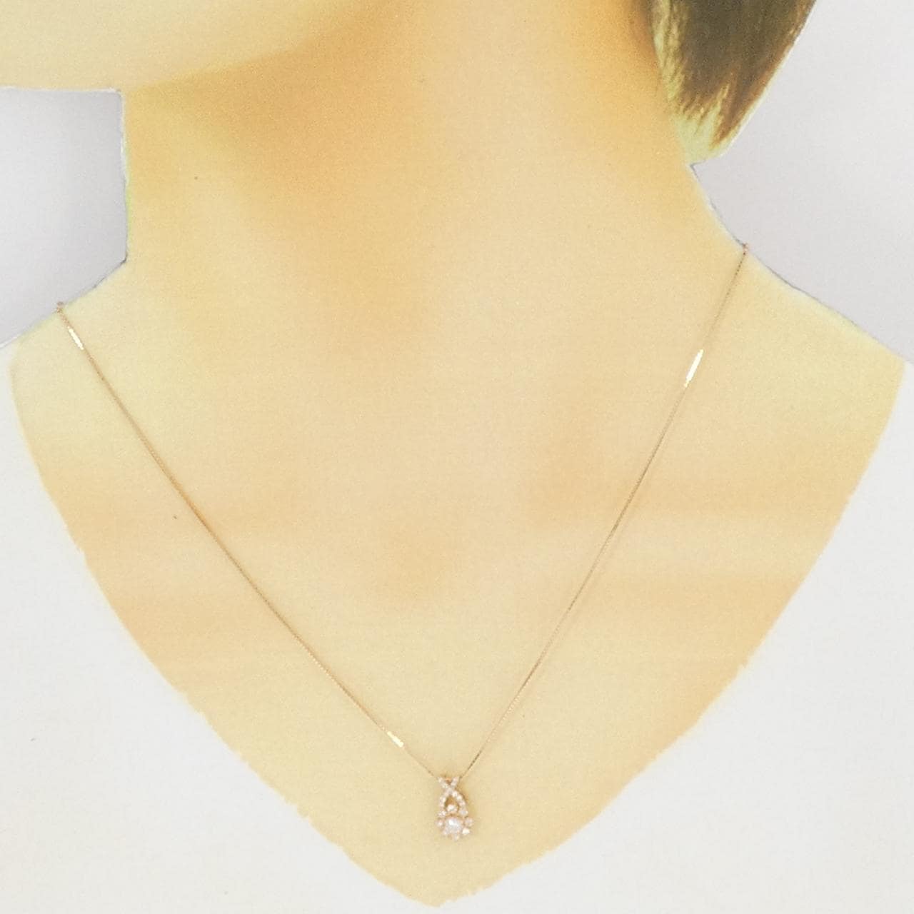 K18PG ダイヤモンド ネックレス 0.110CT