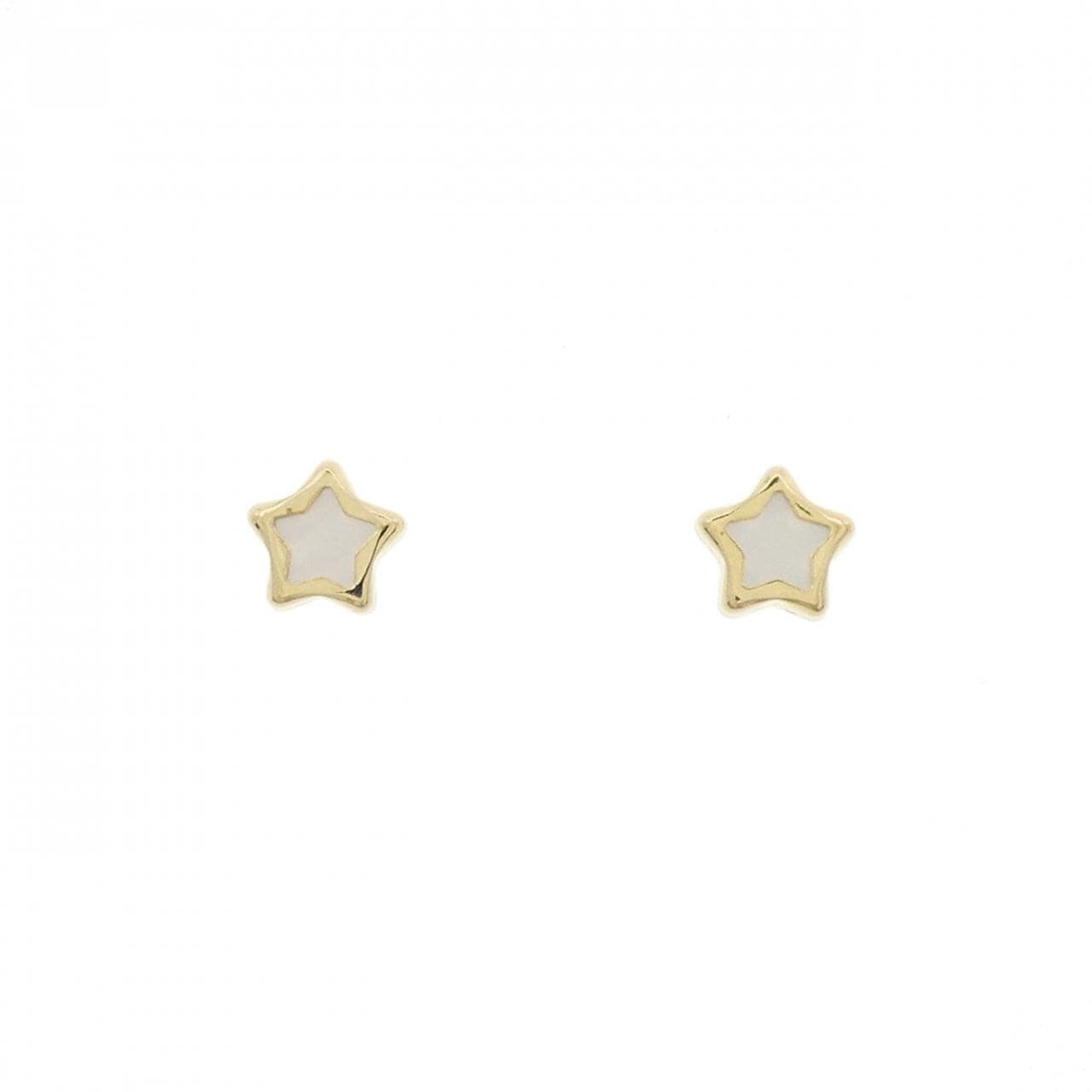 【新品】750YG スター マザーオブパール ピアス