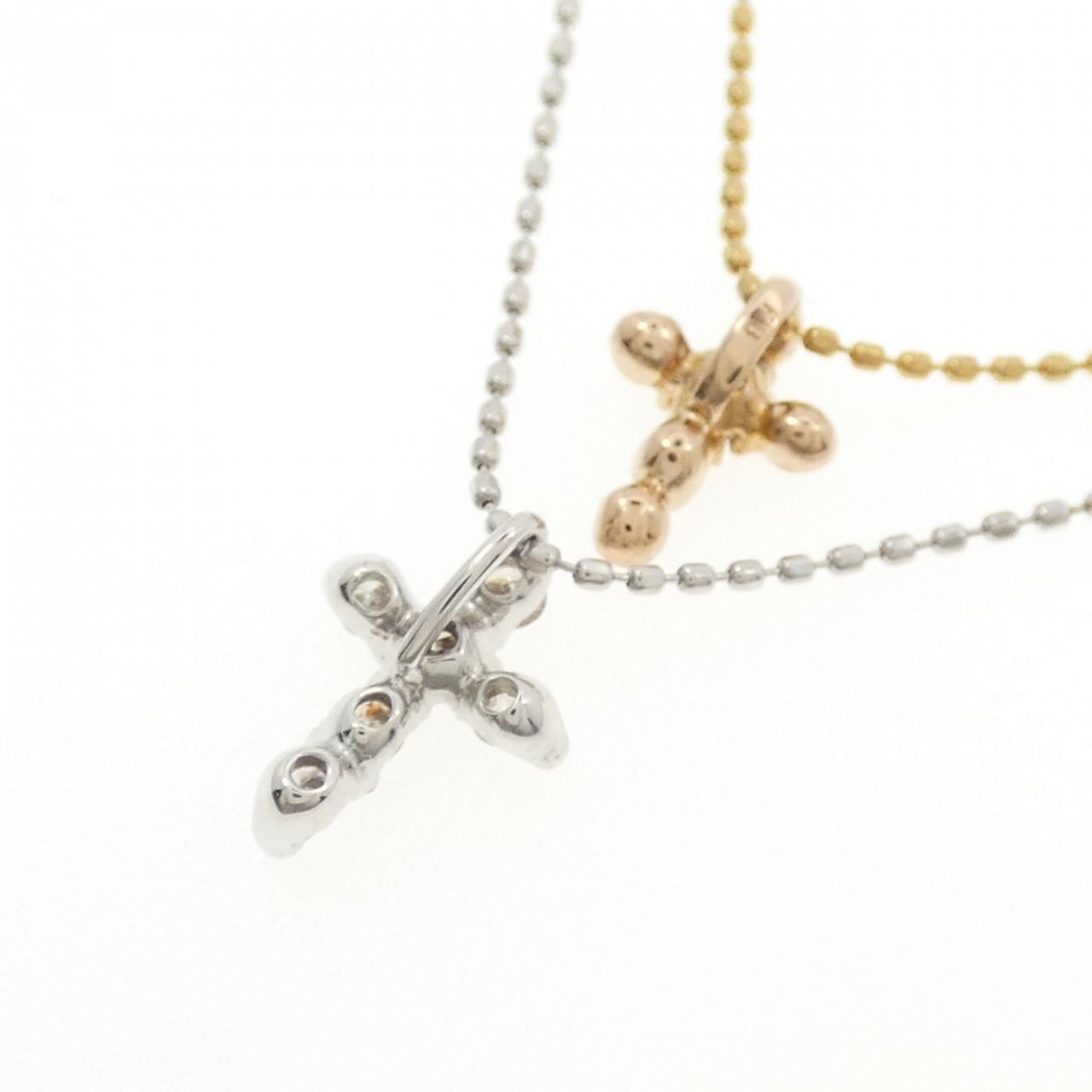 K18YG/K18WG ダイヤモンド ネックレス 0.20CT