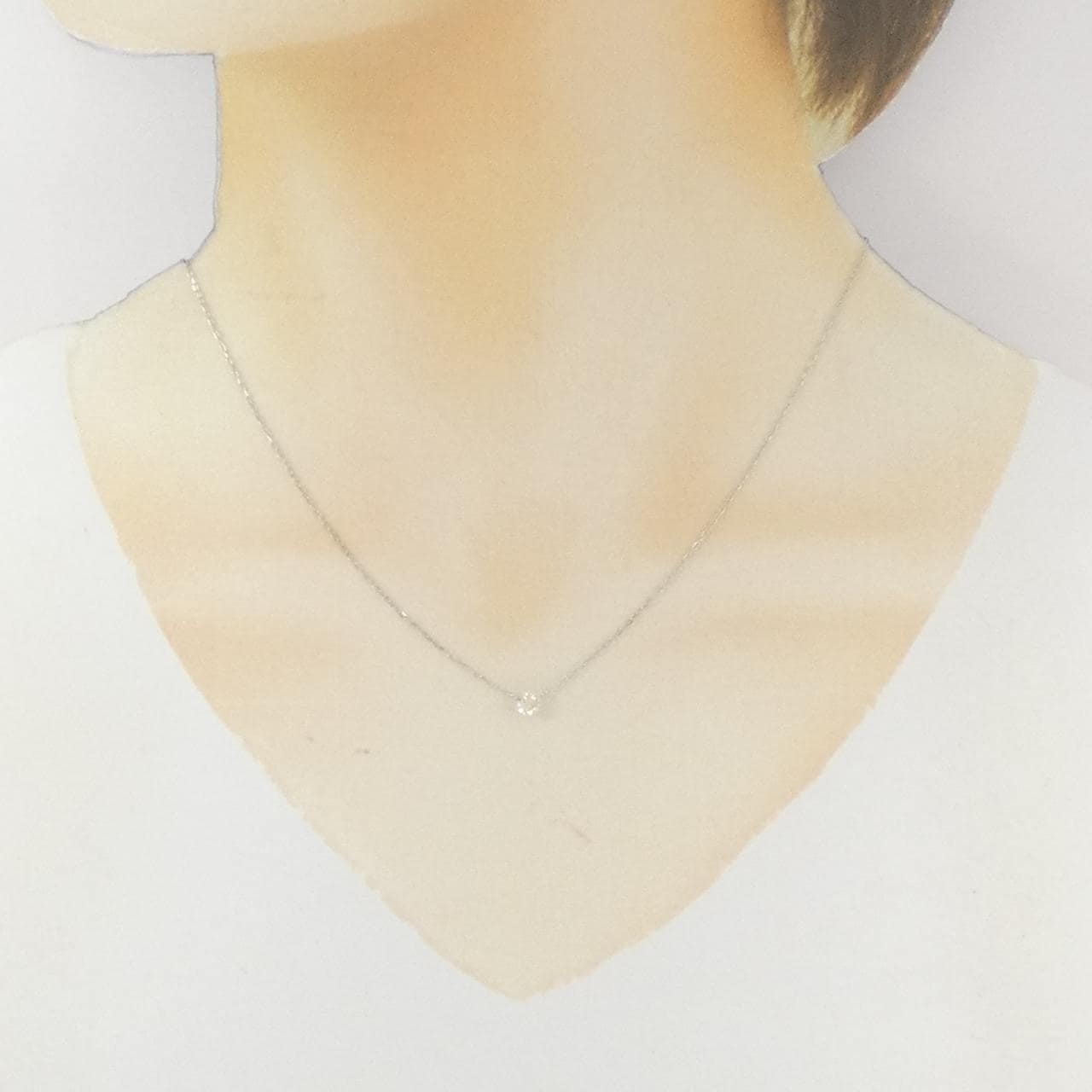 PT900/PT850 ソリティア ダイヤモンド ネックレス 0.19CT
