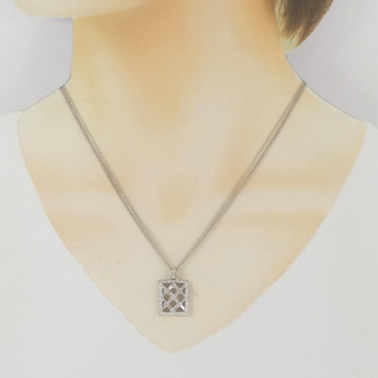 PT900/PT850 ピンクダイヤモンド ネックレス 0.18CT