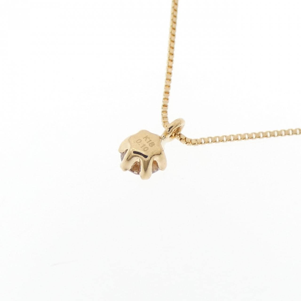 K18YG ソリティア ダイヤモンド ネックレス 0.10CT