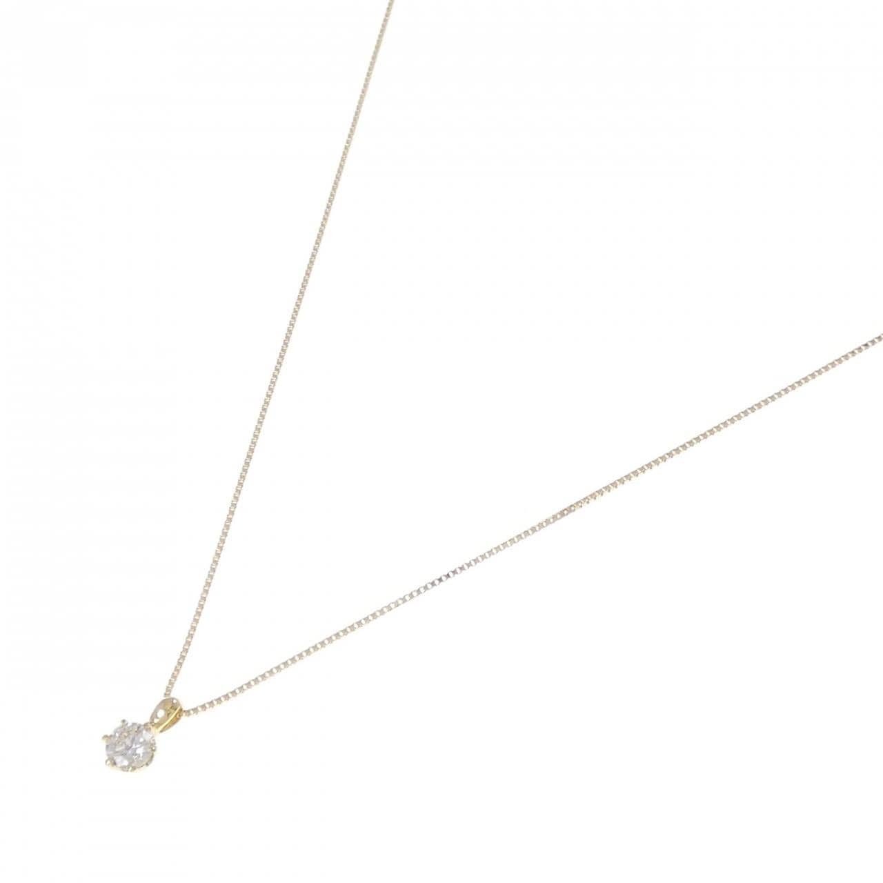 K18YG ソリティア ダイヤモンド ネックレス 0.20CT