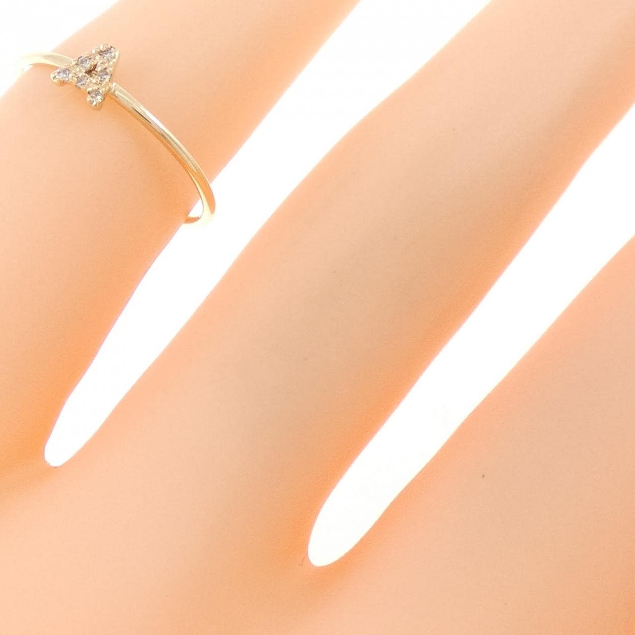 クミキョク イニシャル ダイヤモンド ピンキー リング 0.01CT