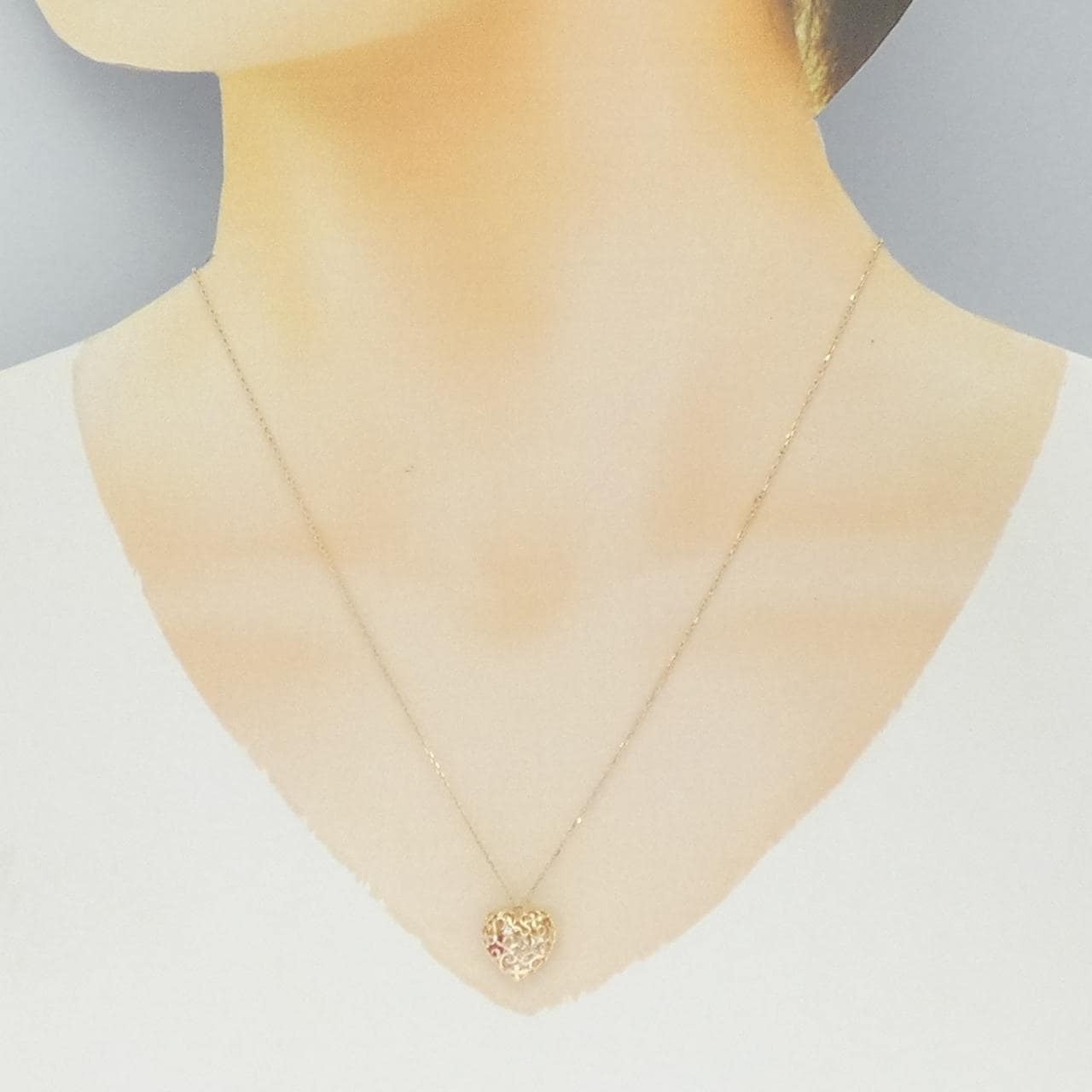 ヴァンドーム ハート カラーストーン ネックレス