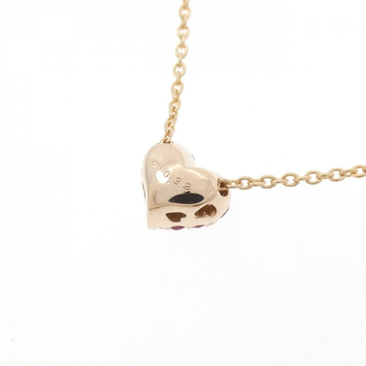K18PG ハート サファイヤ ネックレス 0.32CT