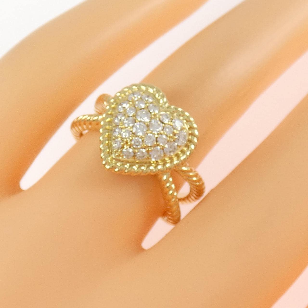 星の砂 ハート ダイヤモンド リング 0.41CT