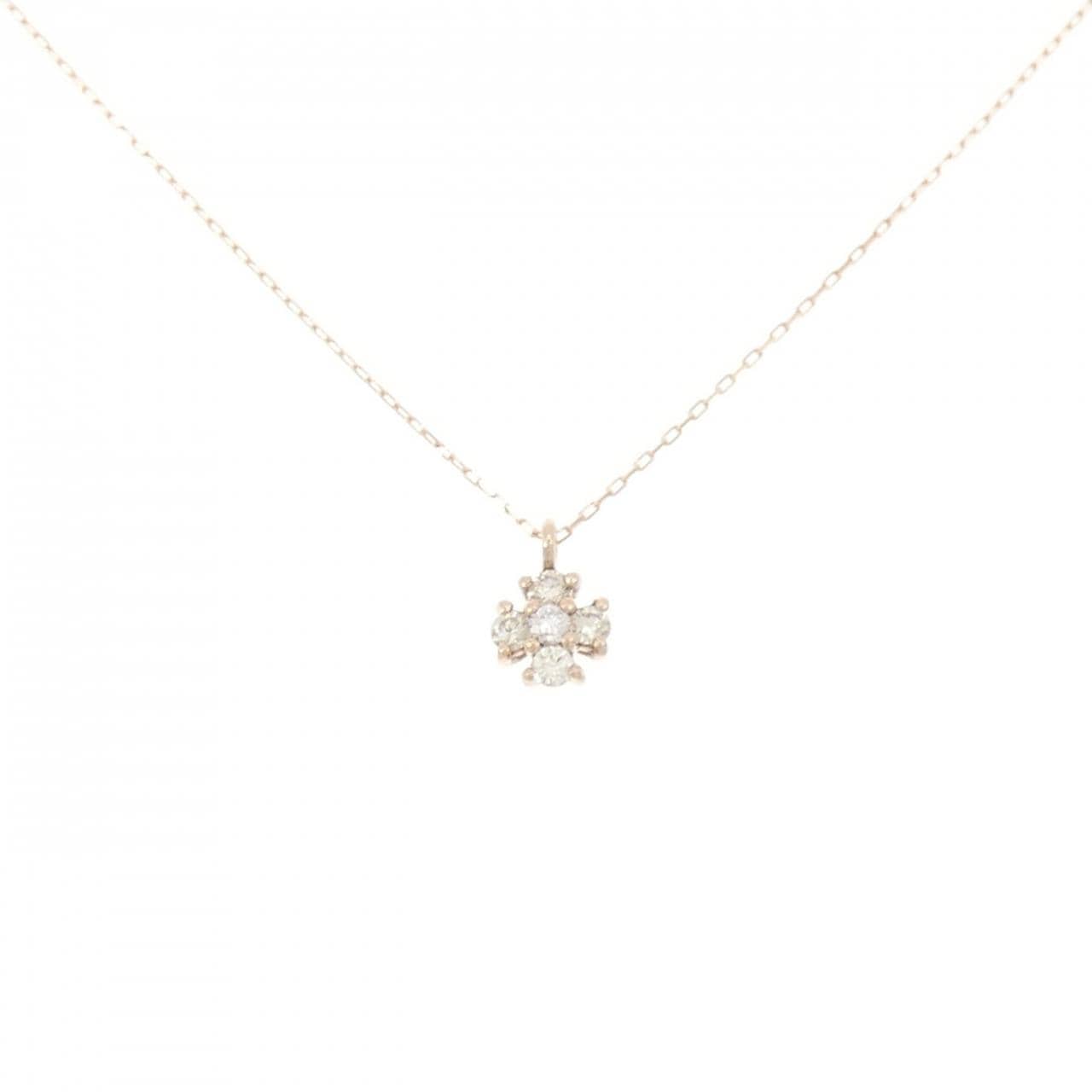 【新品】K10PG ダイヤモンド ネックレス 0.10CT
