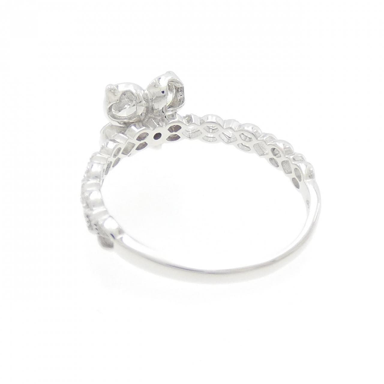 K18WG フラワー ダイヤモンド リング 0.50CT