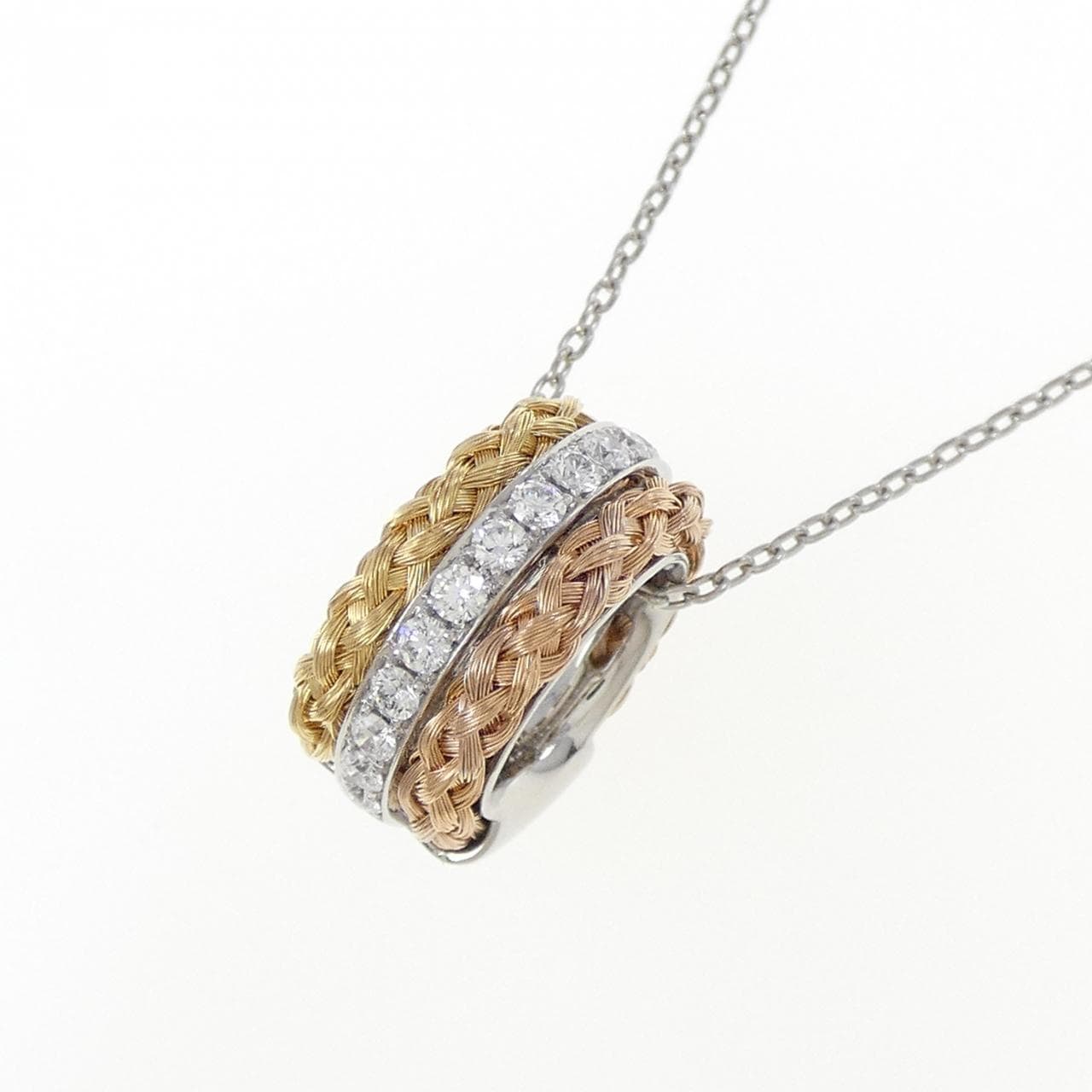 PT950/K18YG/K18PG/PT850 ダイヤモンド ネックレス 0.18CT