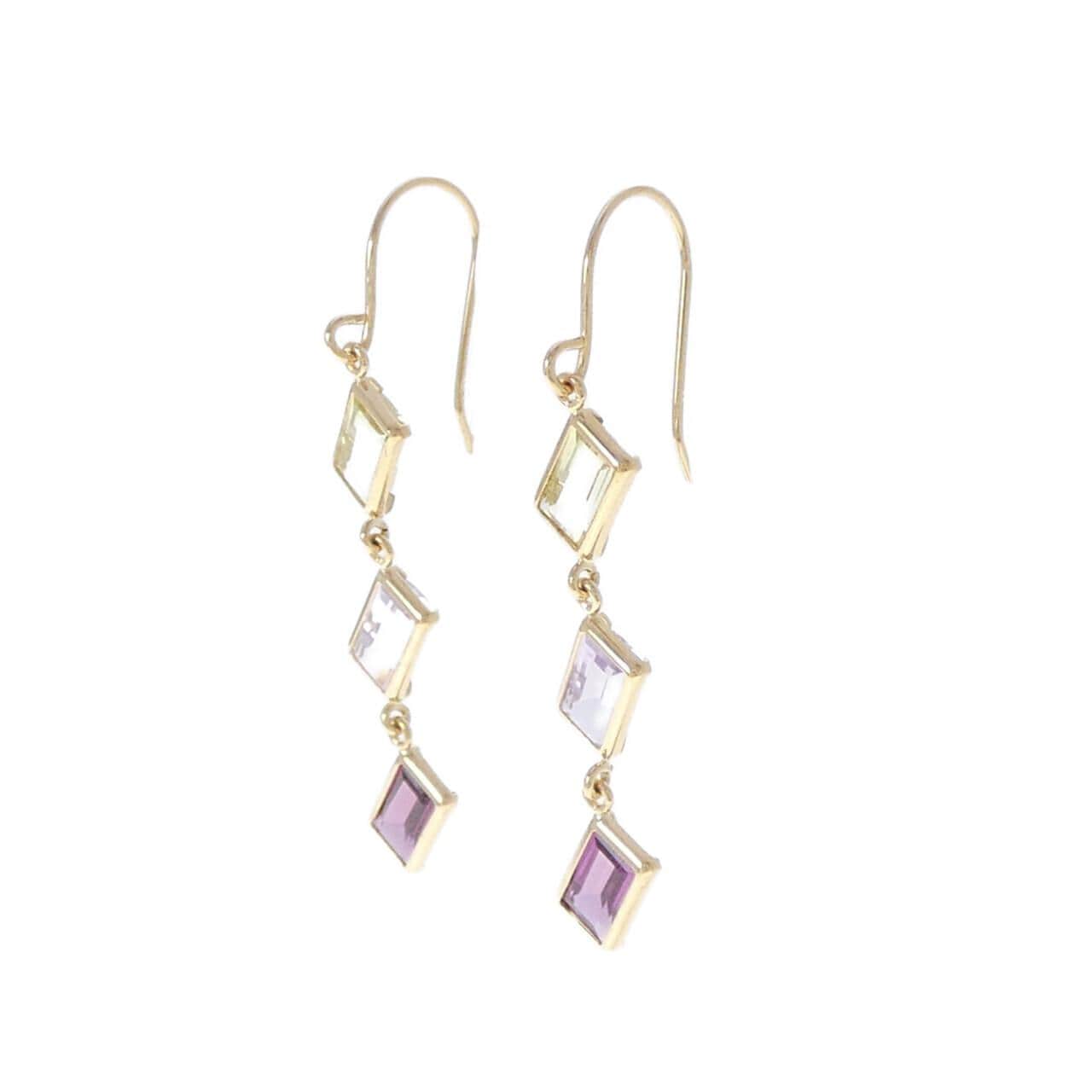 K18YG カラーストーン ピアス