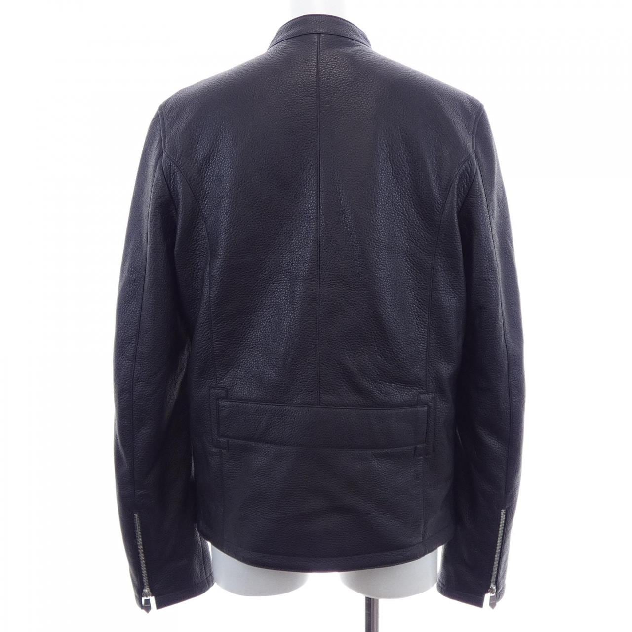 エルメス HERMES OD-0829 レザーライダースジャケット