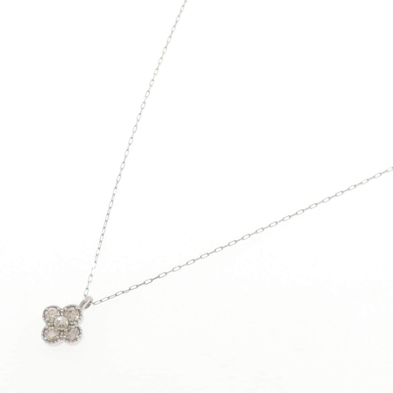 PT900/PT850 フラワー ダイヤモンド ネックレス 0.10CT