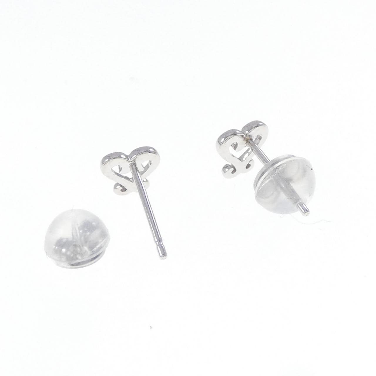 K18WG ハート ピアス