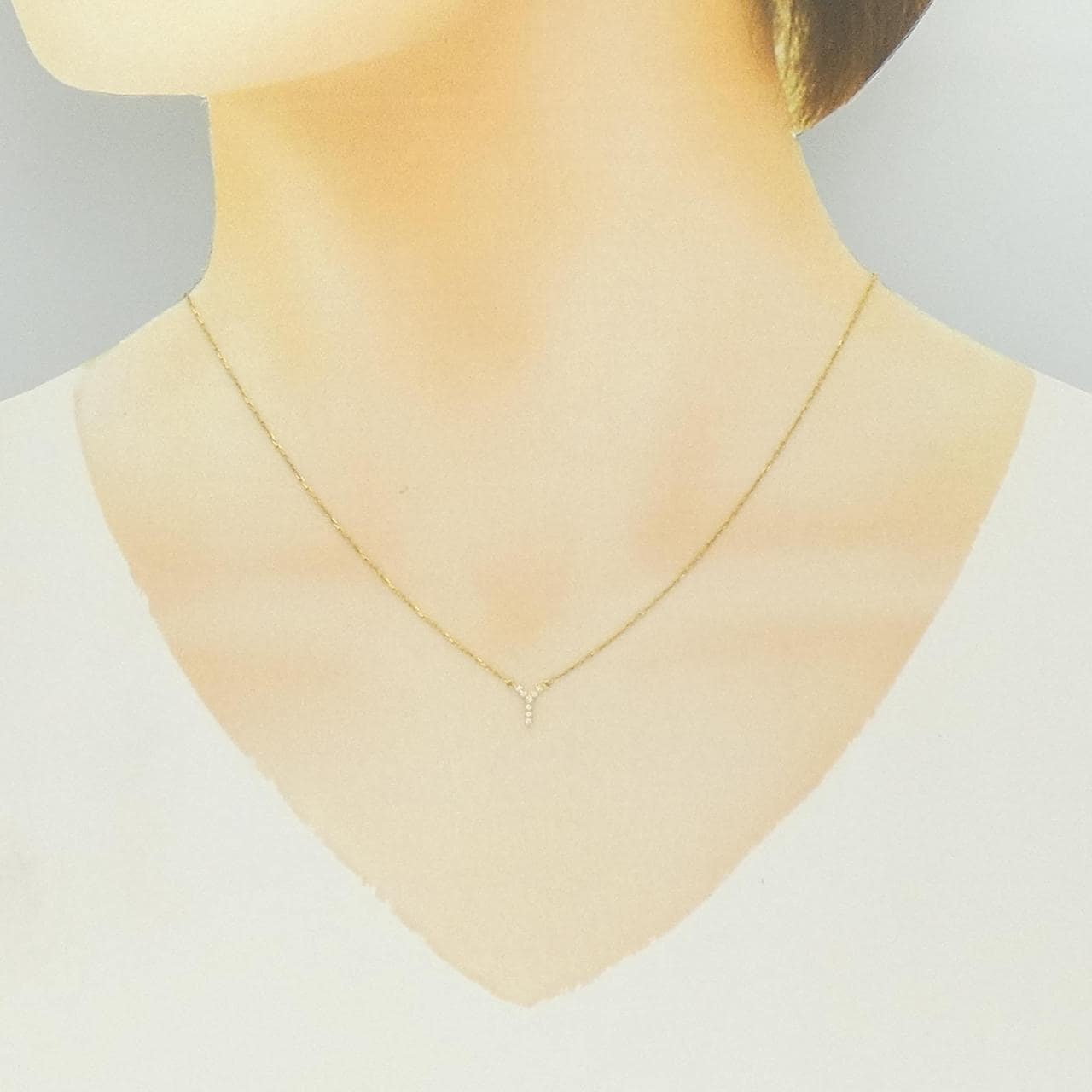 アーカー イニシャル ネックレス 0.03CT