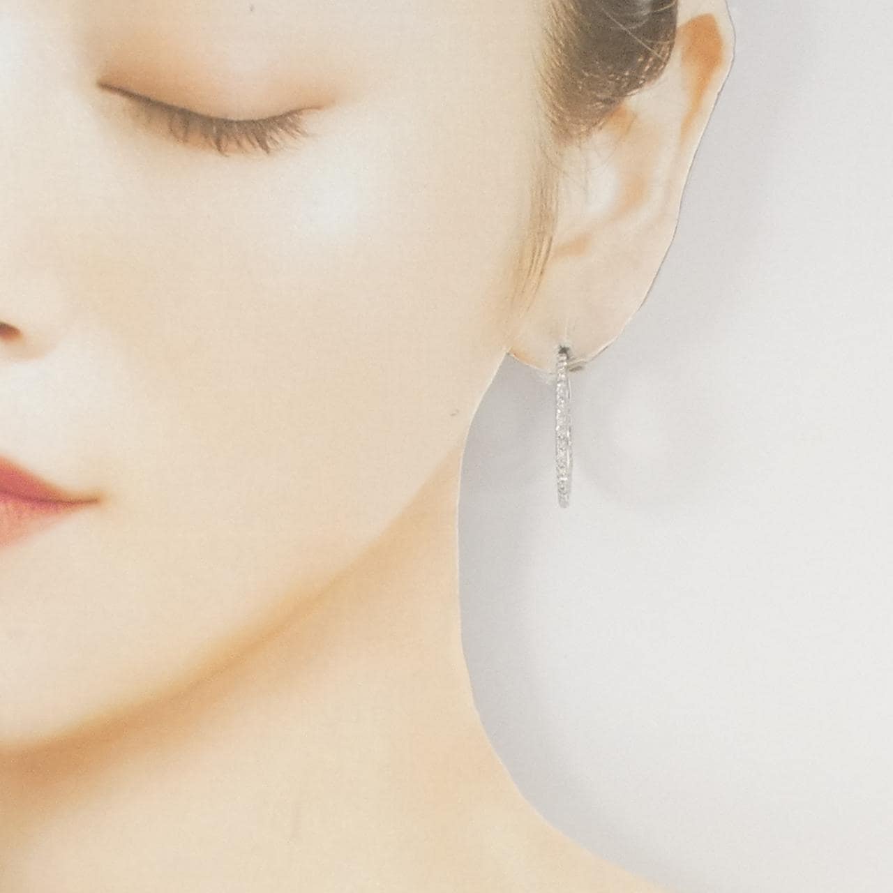 K18WG ダイヤモンド ピアス 1.00CT