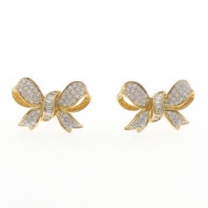 K18YG/K18WG リボン ダイヤモンド ピアス 1.68CT