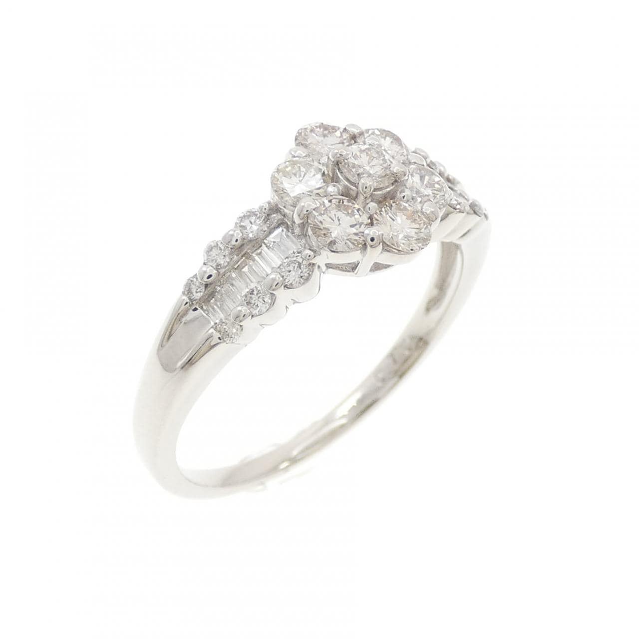 PT900 フラワー ダイヤモンド リング 0.70CT