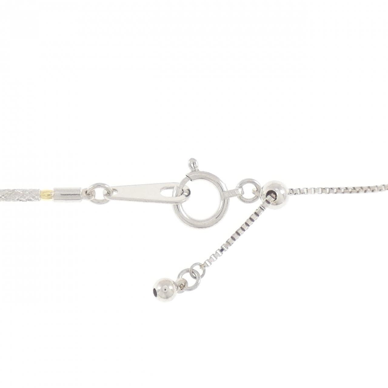 K18YG/K18WG フラワー ダイヤモンド ネックレス 0.12CT