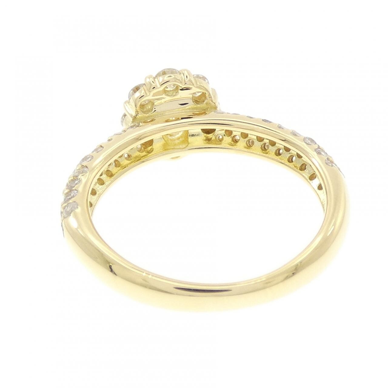 K18YG フラワー ダイヤモンド リング 0.28CT