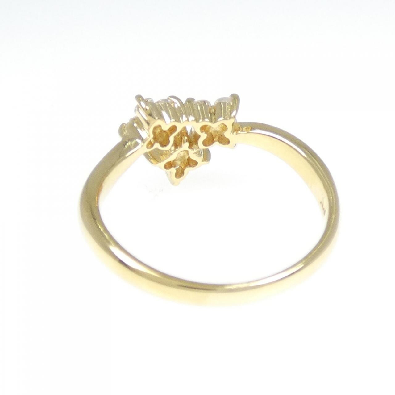 K18YG フラワー ダイヤモンド リング 0.32CT