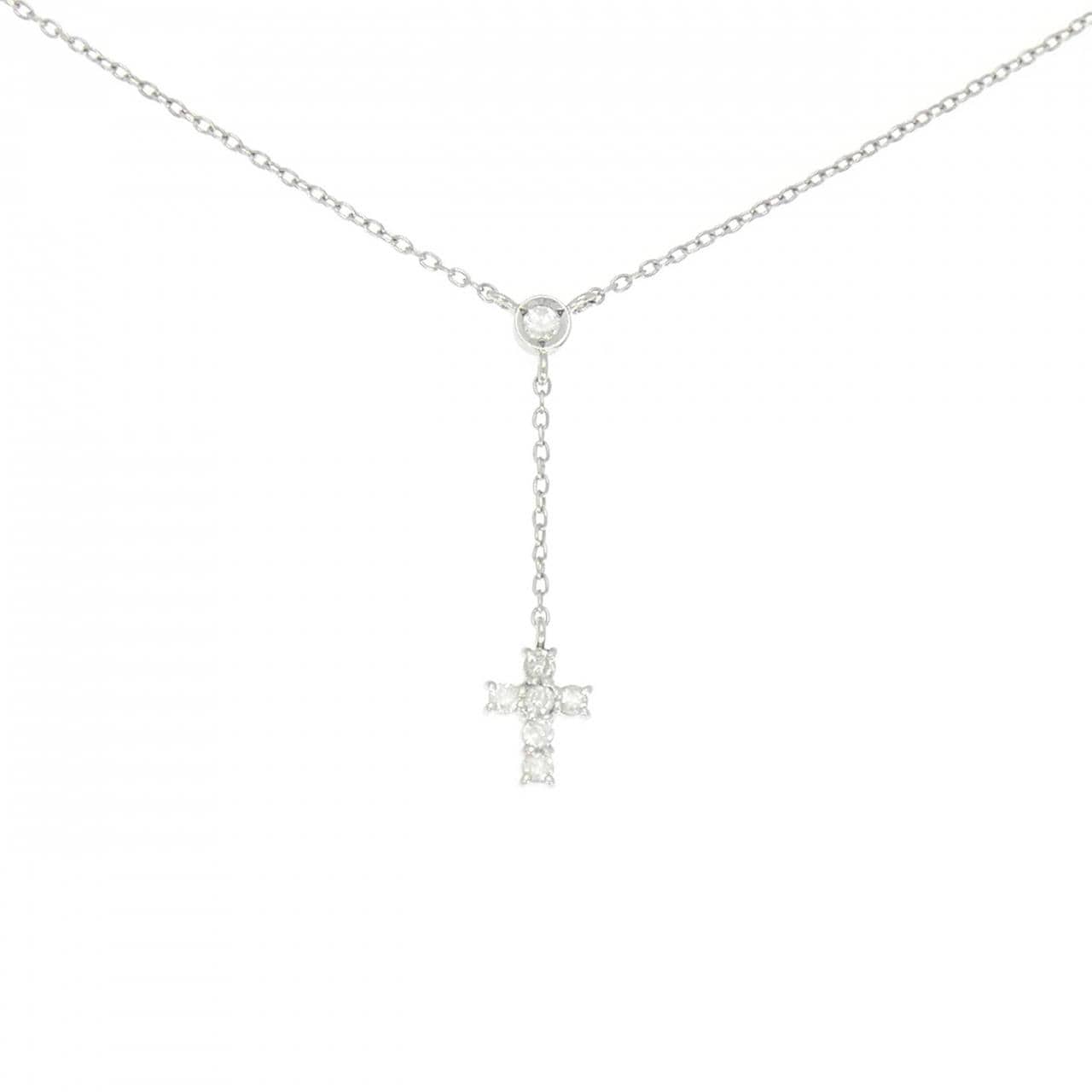 PT900/PT850 クロス ダイヤモンド ネックレス 0.20CT