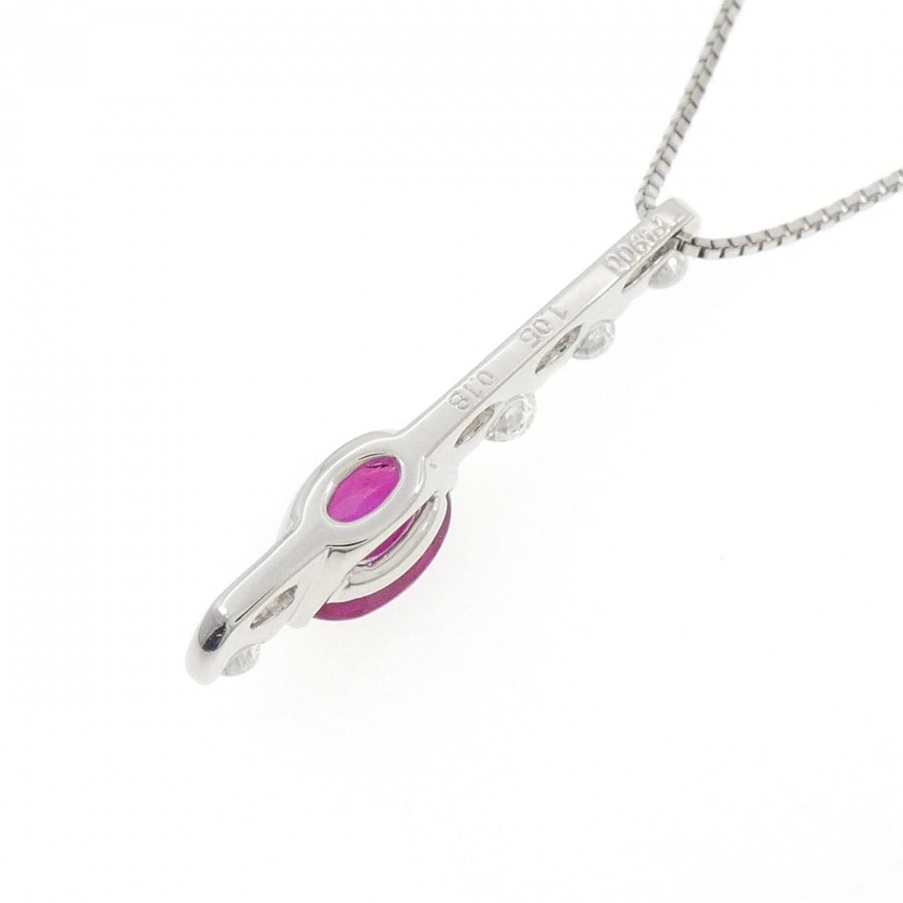 PT900/PT850 ルビー ネックレス 1.05CT
