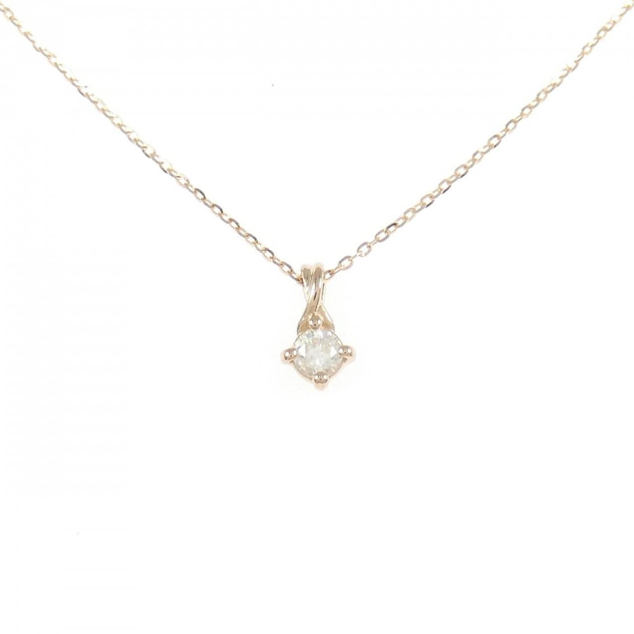K18PG ソリティア ダイヤモンド ネックレス 0.10CT