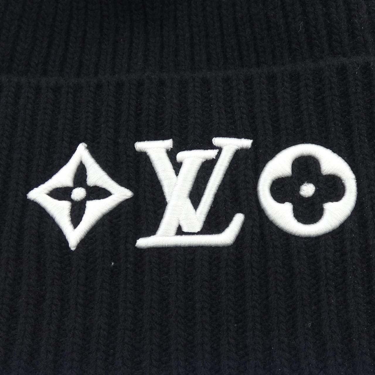 ルイヴィトン LOUIS VUITTON ビーニーLVヘッドライン M77872 ニットキャップ