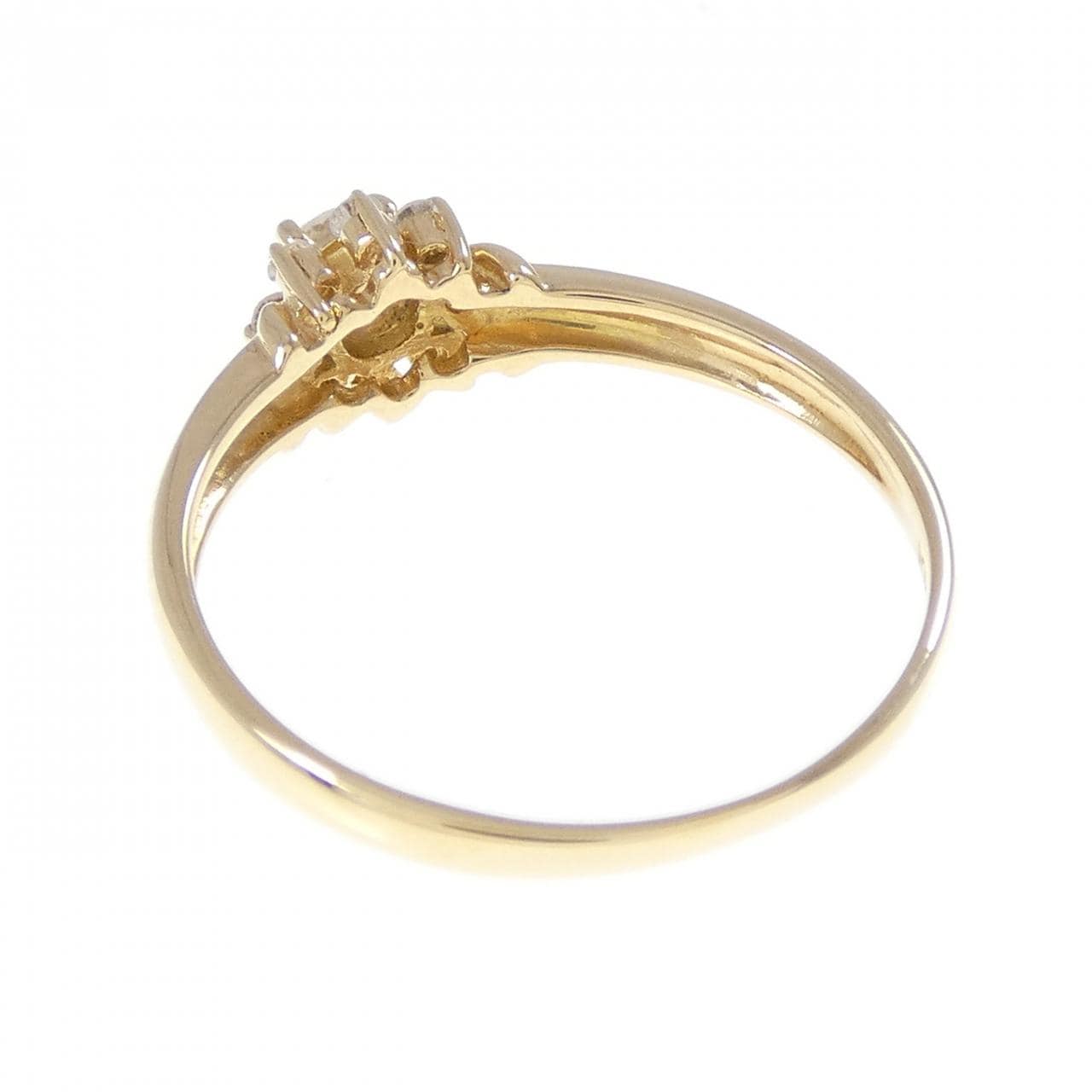 K18YG フラワー ダイヤモンド リング 0.20CT