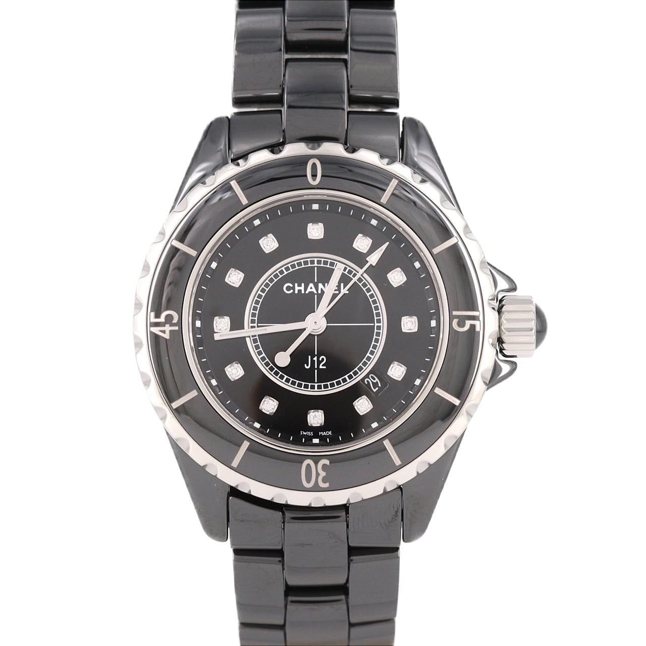 シャネル J12 33mmセラミック･12P H1625 セラミック クォーツ