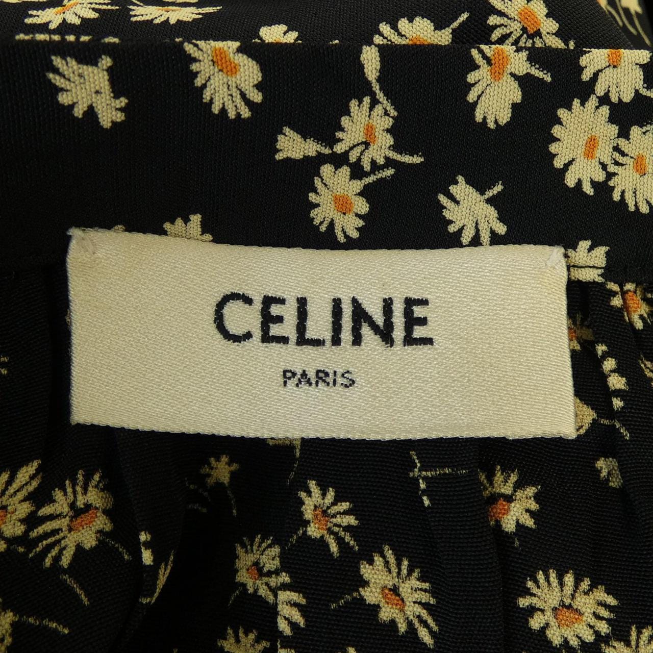 セリーヌ CELINE フォークボタンプラケット付きミディドレス 2R091564D ワンピース