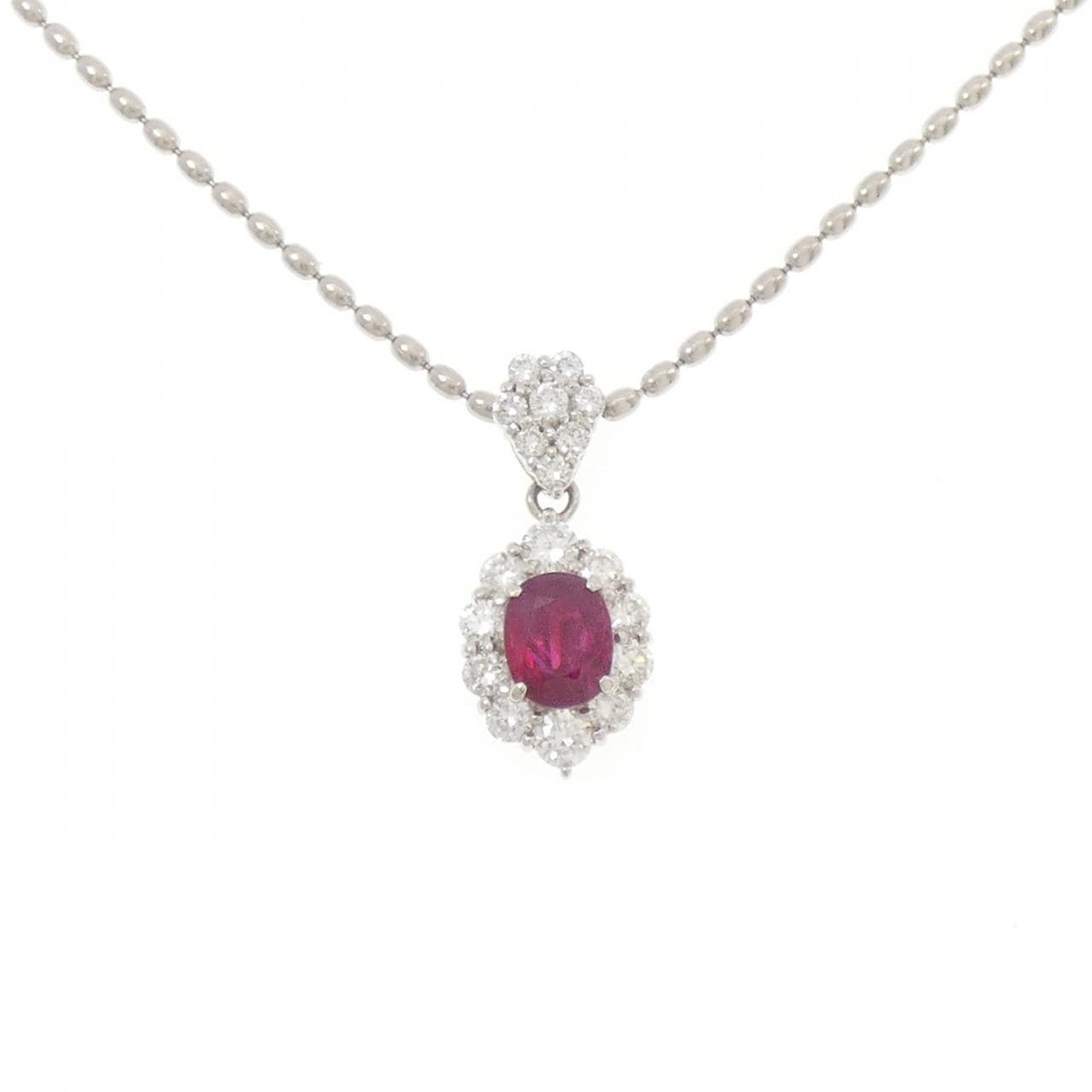 PT900/PT850 ルビー ネックレス 2.05CT