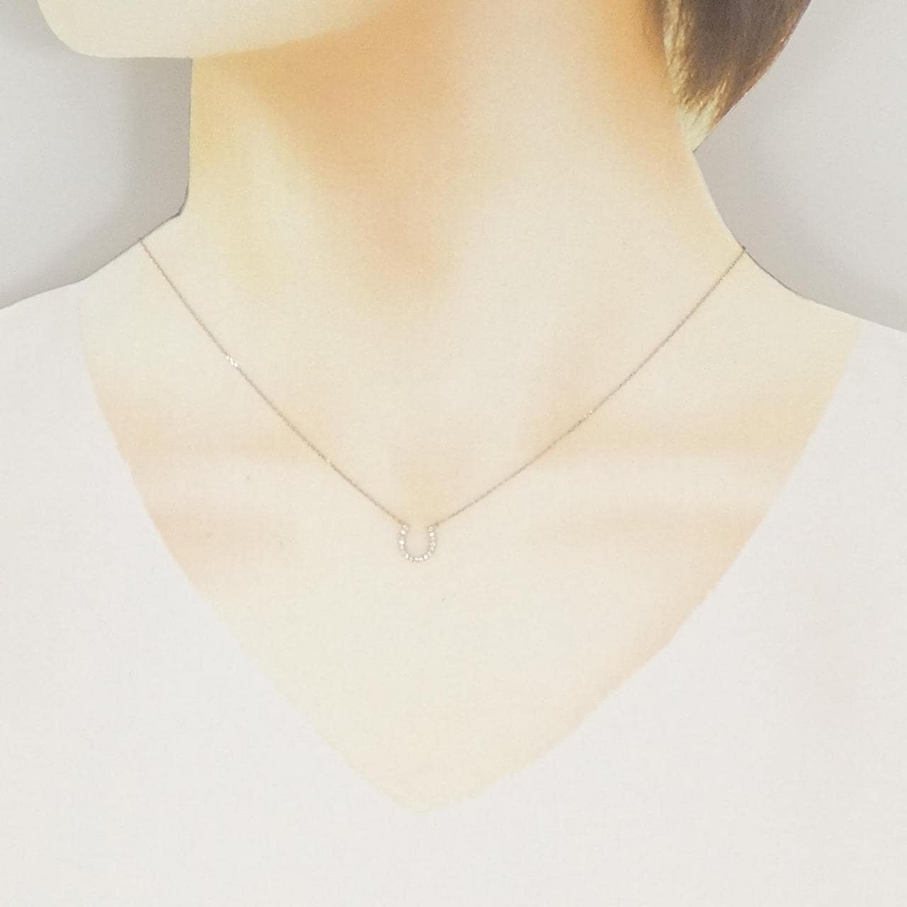 スタージュエリー ホースシュー ダイヤモンド ネックレス 0.05CT