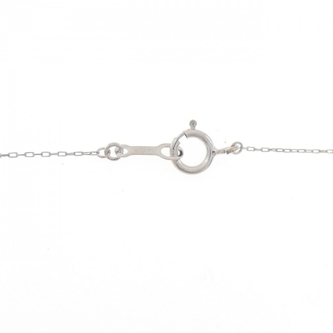 K18WG フラワー ダイヤモンド ネックレス 0.20CT