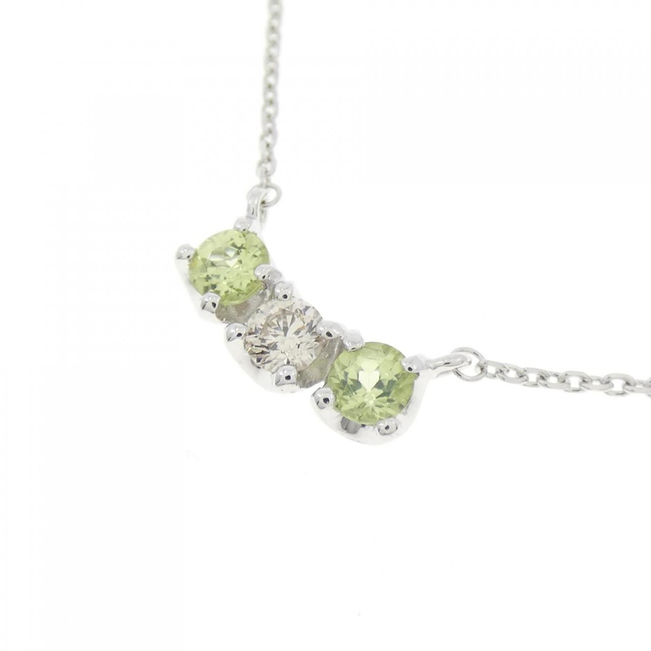 K18WG ペリドット ネックレス 0.14CT