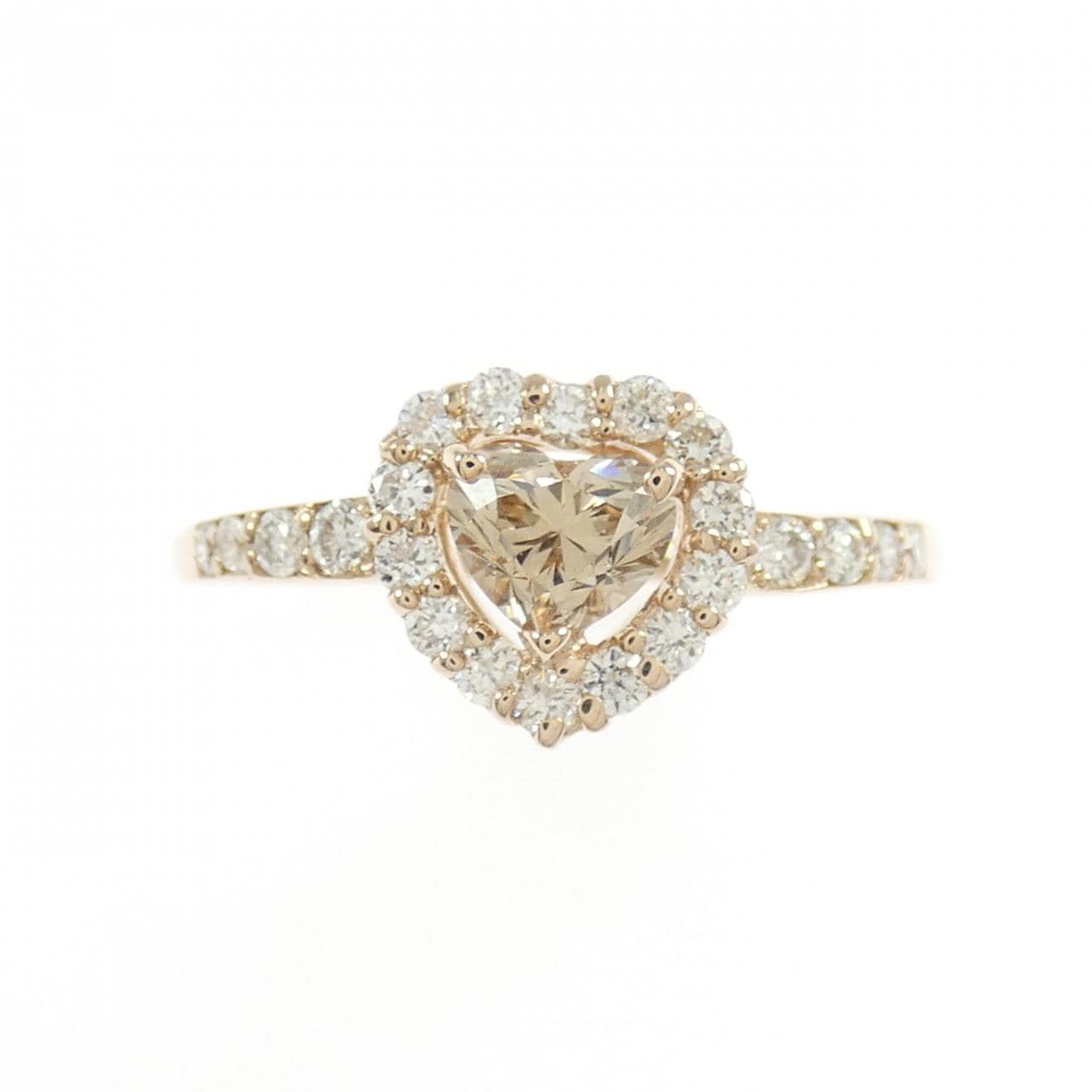 K18PG ハート ダイヤモンド リング 0.42CT