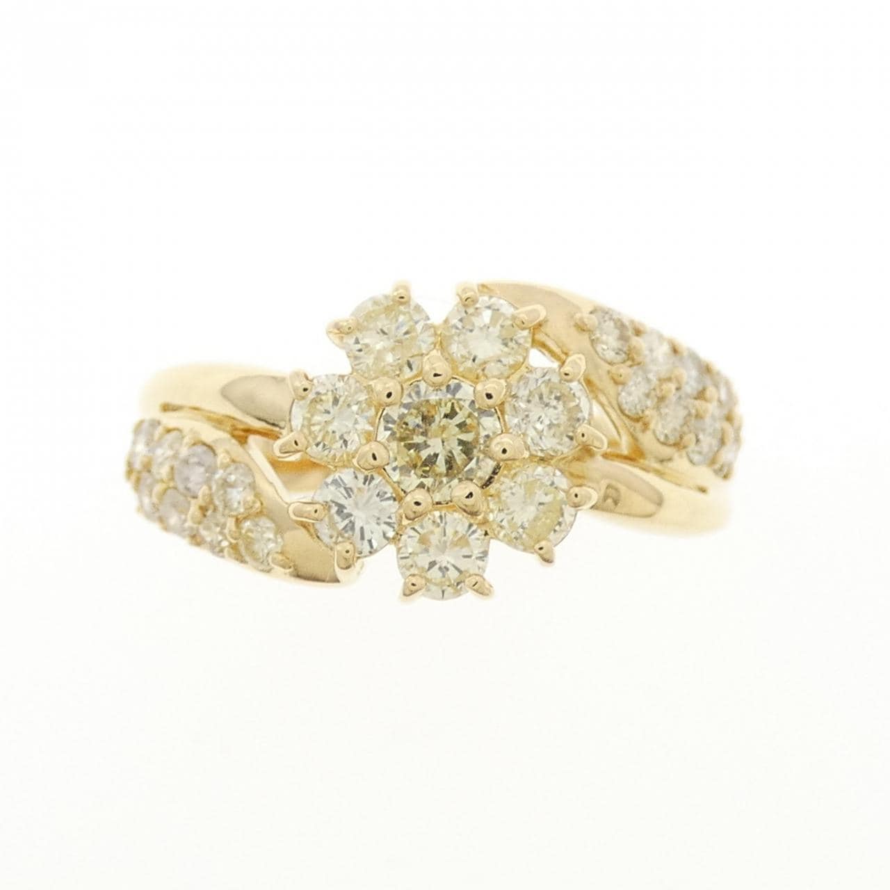 K18YG フラワー ダイヤモンド リング 1.00CT