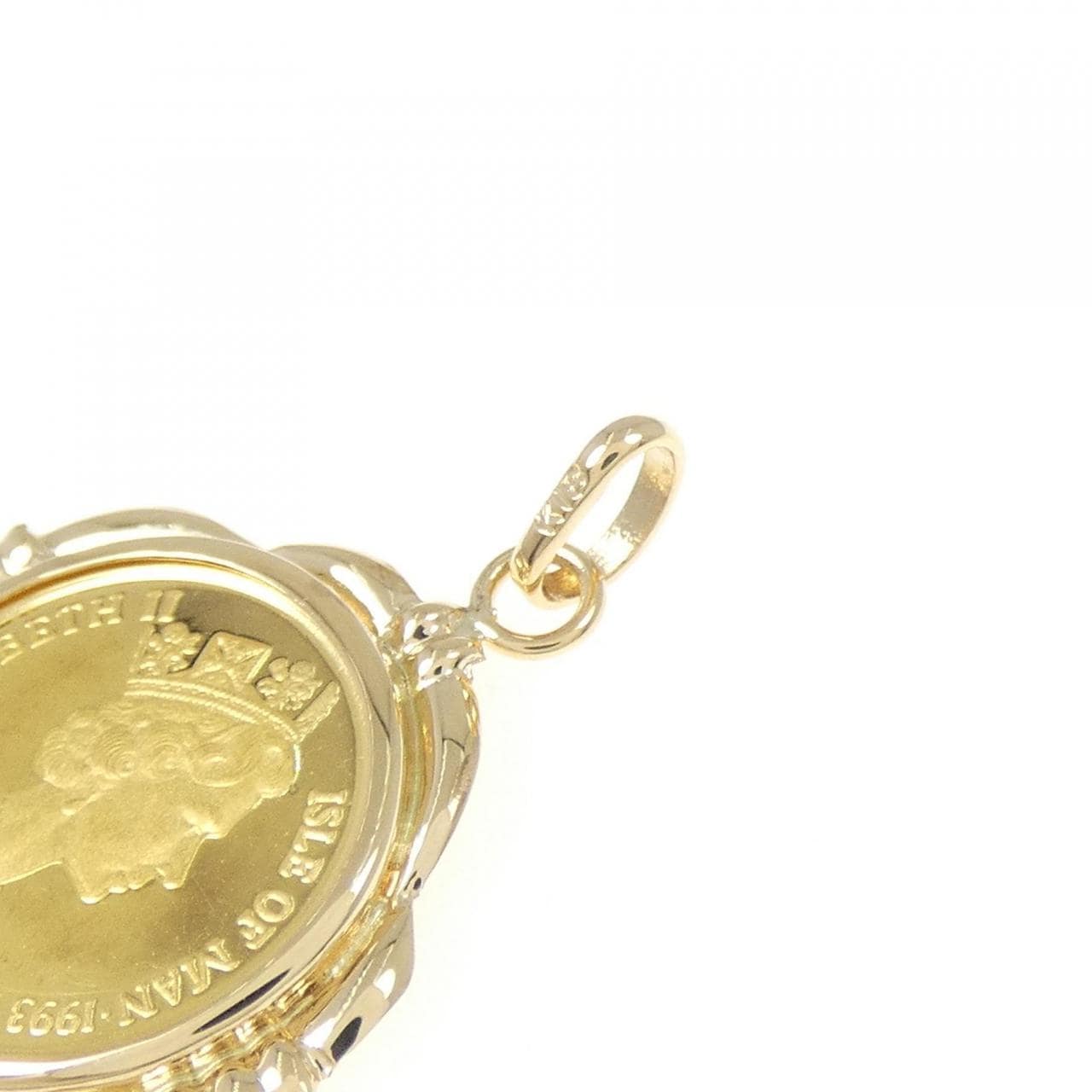 K18YG (框) 硬币吊坠