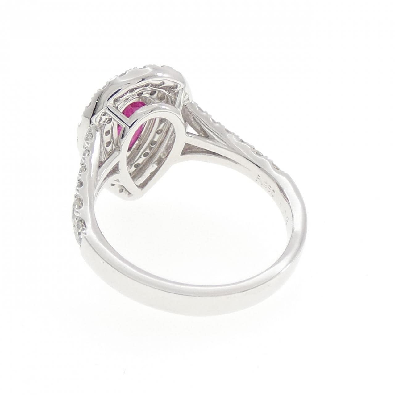 PT950 ピジョンブラッド ルビー リング 1.02CT ビルマ産